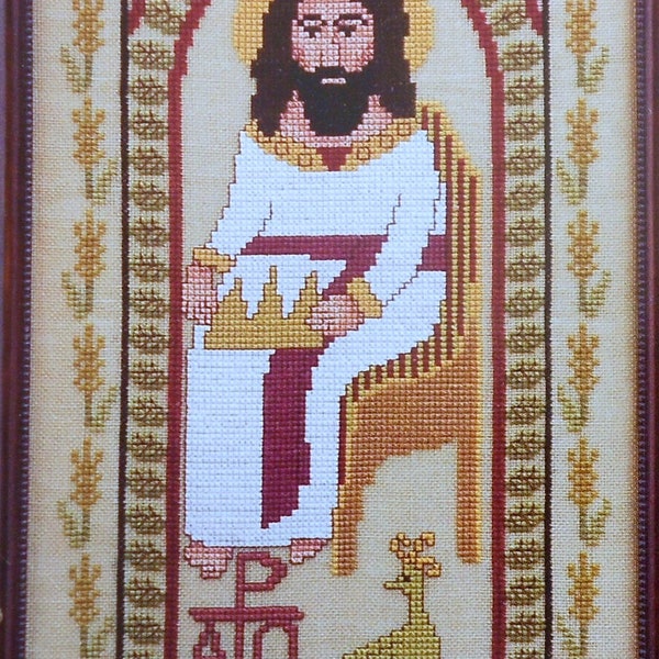 Marie Barber ALPHA AND OMEGA Picture Jesus Christ - Counted Cross Stitch Pattern Chart - fam