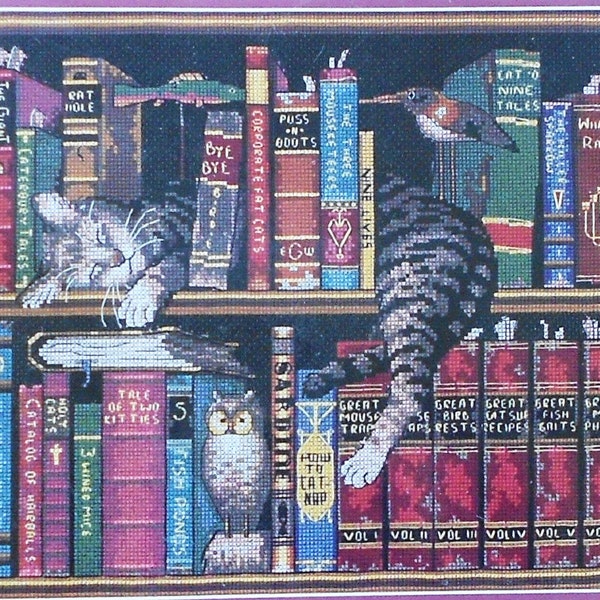 Dimensions Counted Cross Stitch Pattern Chart Kit FREDERICK THE LITERATE Cat On Books Charles Wysocki