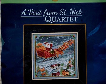 Mill Hill | A Visit From St. Nick | Quartet | To All A Goodnight | Counted Cross Stitch Kit | Beaded | Counted Needlework | Cross Stitch Kit