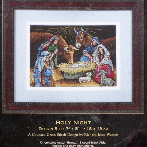 Dimensions The Gold Collection Petites HOLY NIGHT Nativity By Richard Jesse Watson - Counted Cross Stitch Kit