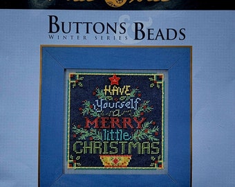 Mill Hill | Winter Series | MERRY LITTLE CHRISTMAS | Buttons & Beads Kit | Winter Series | Counted Needlework | Cross Stitch Kit