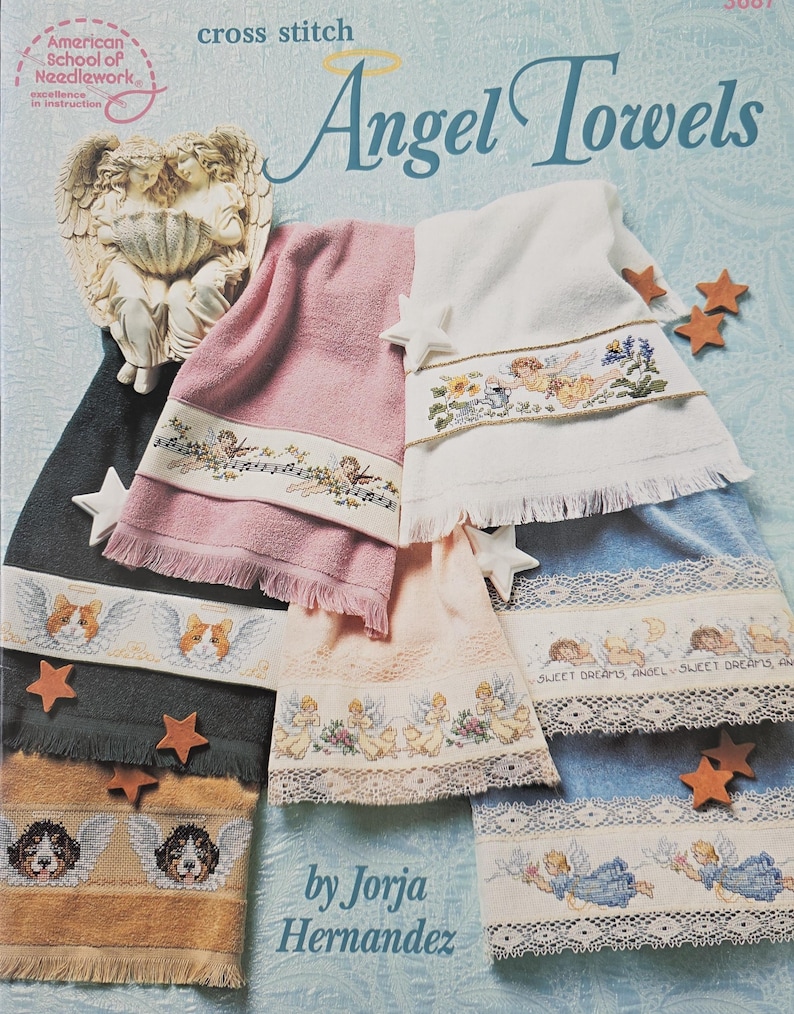Livret de serviettes au point de croix Angel Towels de Jorja Hernandez image 1