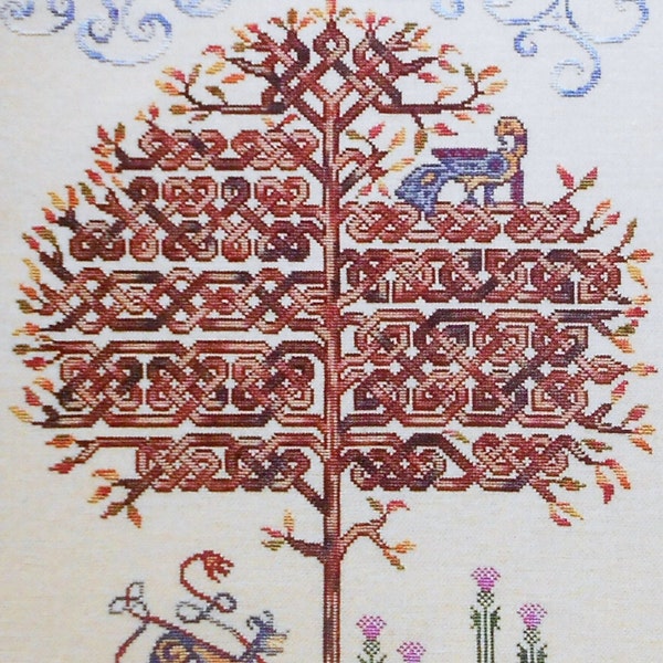Tracy Horner TANGLEWOOD Celtic Knot Tree - Counted Cross Stitch Pattern Chart - fam