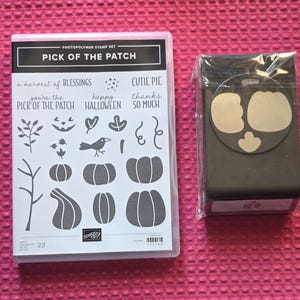 Stampin' Up Cling Stamp Set with Coordinating Paper Punch,  PICK OF The PATCH, Pumpkins, Halloween
