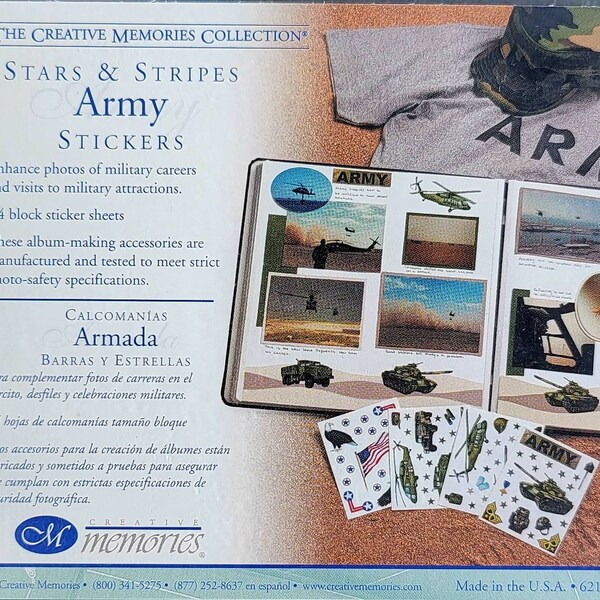 The Creative Memories Collection | ARMY | MILITARY | Retired | Scrapbooking Stickers | Stickers | Scrapbooking | Block Sticker Sheets