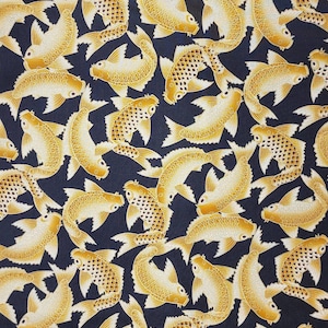 Cotton Fabric | Robert Kaufman | ORIENTAL TRADITIONS | Koi Fish | Asian | Oriental | Rare | Oop | Quilting | Quilter&#39;s Cotton | By The Yard