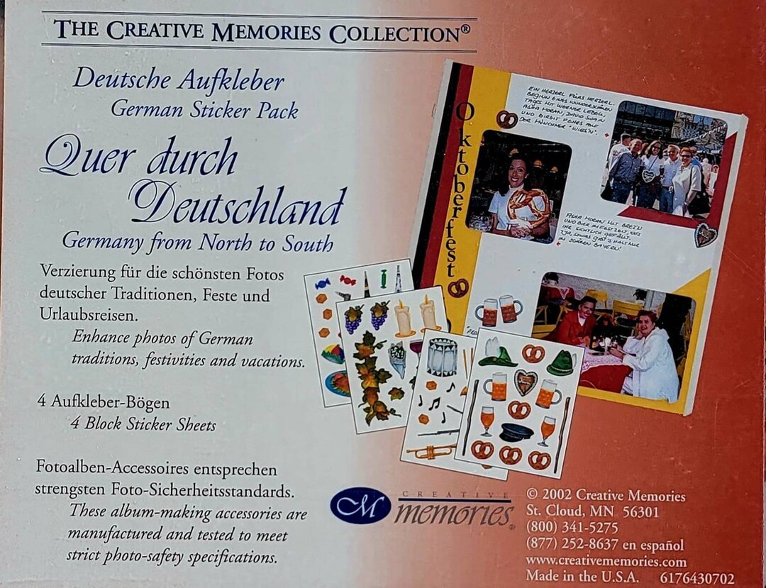 The Creative Memories Collection GERMAN DEUTSCHLAND retired Scrapbooking  Stickers Stickers Scrapbooking Block Sticker Sheets 