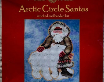 Mill Hill | Arctic Circle Santas | NUNAVUT SANTA | Christmas Beaded Cross Stitch Kit | Winter Series | Counted Needlework | Cross Stitch Kit