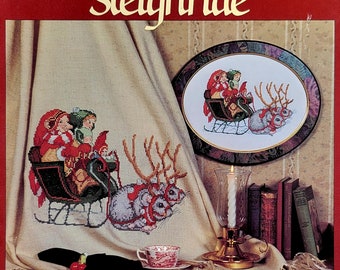 Cross Stitch Pattern | MERRY MOUSE SLEIGHRIDE | Hidden Kingdom | Donna Gallagher | Christmas | Cross Stitch Chart | Counted Cross Stitch