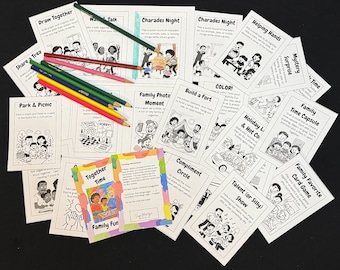 Printable Family Activity Cards | Screen-Free Kids Activities | Family Night Card Deck | Instant Download PDF