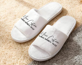 Personalized Disposable Slippers, Artist Designed, Gift for Bridesmaid, Bridal Party, Hotel, Employees