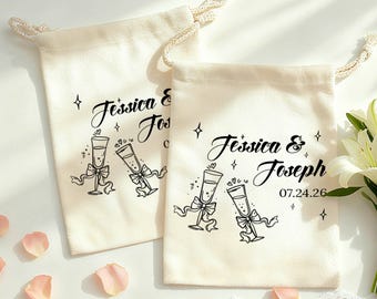 Wedding Gift Bags/ Wedding Favor Bags /Personalized Name Gift Bags/ Reusable Drawstring Gift Bags/ Thank You Gift Bags/ Bridesmaid Gift Bags