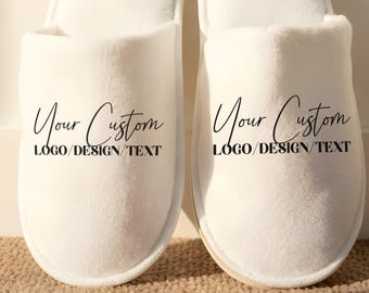 Custom Disposable Slippers - Gift for Bridesmaid, Bridal Party, Wedding, Big Event, Hotel, Employees