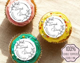 Personalized Edible Cocktail/Cupcake Toppers, Custom Drink Garnish, Wedding & Party Decor