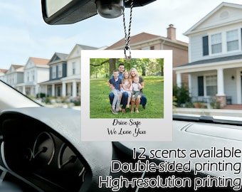 Personalized Photo Car Air Freshener, Custom Polaroid, Vintage Decor, Your Scent Best Friend Gift