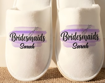 Personalized Wedding Slippers, Bridal Party Gift, Bridesmaid & Groomsmen Favor, Disposable Bachelorette Keepsake