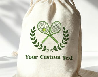 Custom Drawstring Bags | Sports Club Tennis Boxing | Holiday Gift Goodie Kids Party | Personalized
