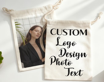 Custom Drawstring Bags/Holiday Gift Bag/Custom Photo Goodie Bag/Birthday & Wedding Party Bag /Jewelry Packaging Pouch/Eco Friendly Gift Bag