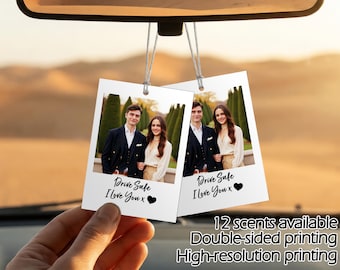 Personalized Polaroid Car Air Freshener Card, White Border Photo, Vintage Decor, Your Scent Best Friend Gift