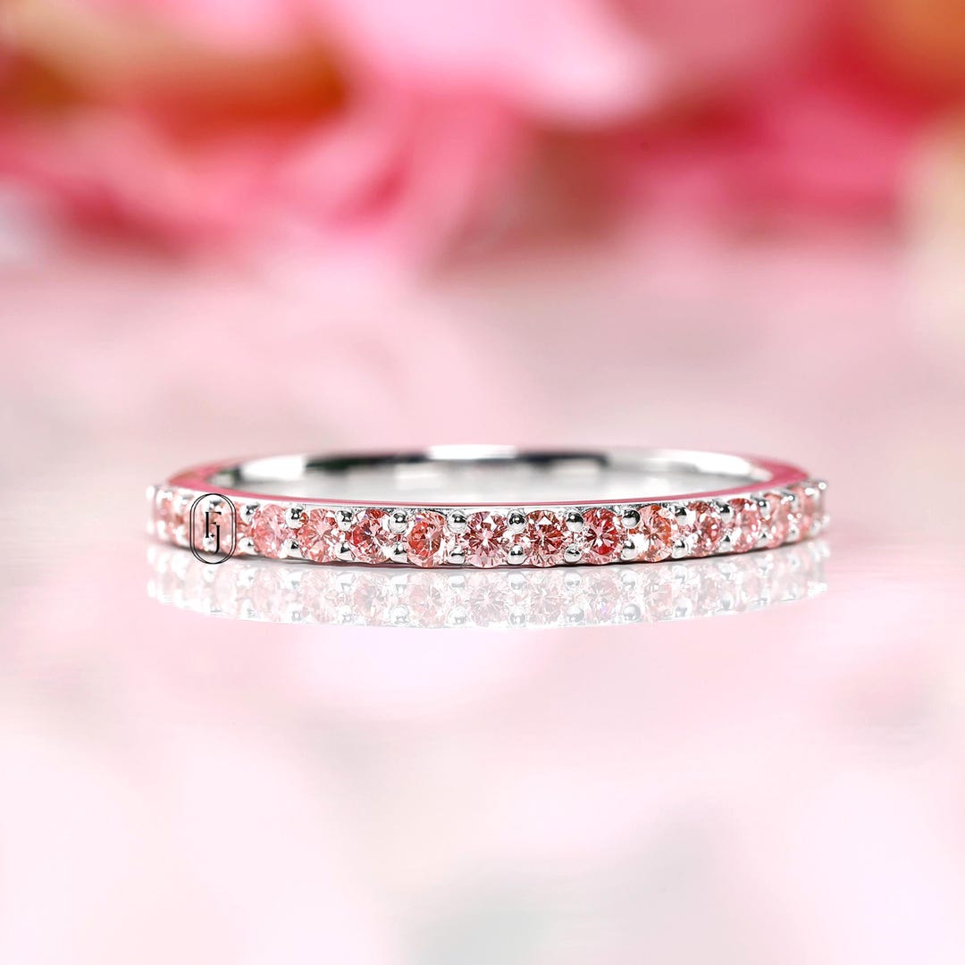 Vivid Card Stack Vivid Pink Lab Grown Diamond Eternity Band, Conflict Free Lab Diamond ...