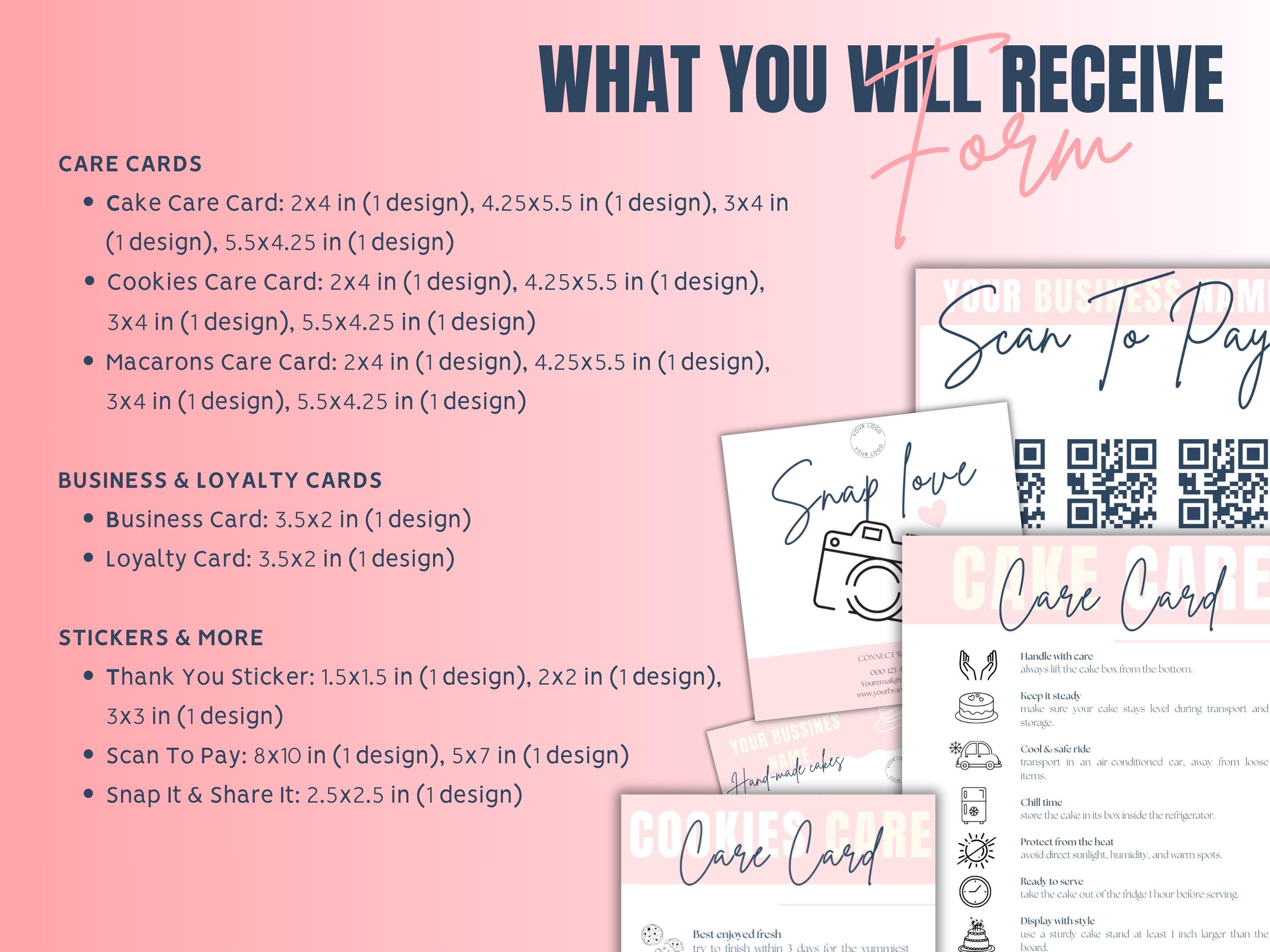 Editable Bakery Business Canva Template | Invoice, QR Code Sign, Cake ...