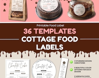 Editable Cottage Food Labels, Bakery Ingredient Stickers, Canva Template (Digital Download)