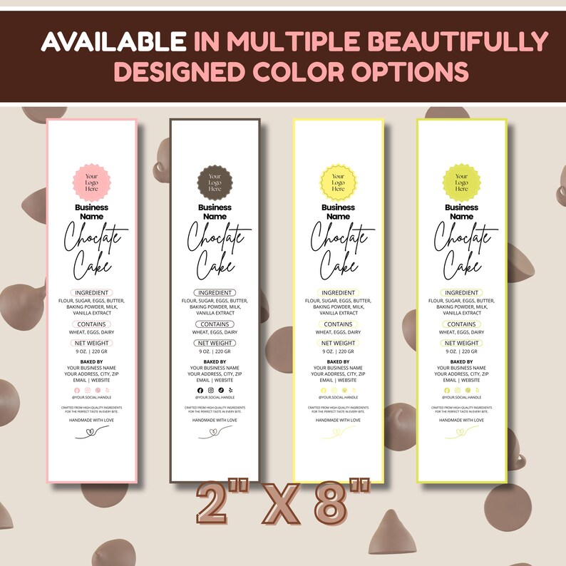 Editable Cottage Food Labels, Bakery Ingredient Stickers, Canva ...