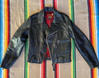 Vintage Schott Single Rider Highwayman Style Brown Leather Jacket