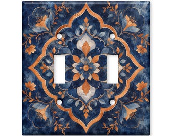 Moroccan Floral Light Switch Cover, Boho Medallion Switch Plate Cover, Ornate Wall Plate, Vintage Home Decor