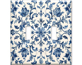 Elegant Damask Floral Light Switch Cover, Vintage Botanical Wall Plate Cover, French Country Home Decor, Decorative Switch Plate