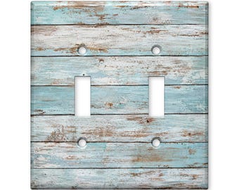 Rustic Coastal Wood Switch Plate Cover, Weathered Beach Light Switch Cover, Farmhouse Wall Plate, Distressed Wood Decor