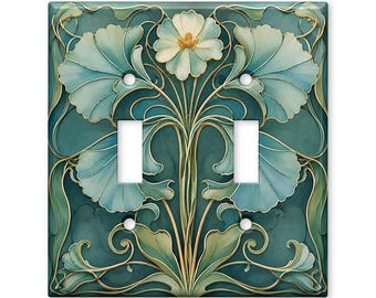 Art Nouveau Floral Light Switch Cover Plate, Elegant Botanical Wall Switch Cover, Vintage Decorative Home Accent