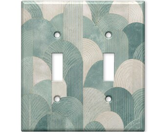Sage Green Art Deco Switch Plate Cover, Geometric Light Switch Cover, Minimalist Wall Plate, Modern Vintage Home Decor