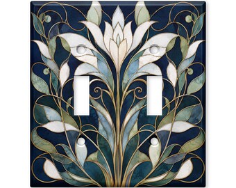 Art Nouveau Floral Light Switch Cover, Botanical Wall Plate, Elegant Lily Switch Plate Cover, Vintage Nature Home Decor
