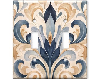 Damask Scroll Light Switch Cover, Elegant Botanical Wall Plate, Classic Ornamental Switch Plate, Traditional Home Decor