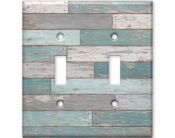 Coastal Rustic Wood Switch Plate Cover, Beach House Light Switch Cover, Weathered Wood Wall Plate, Farmhouse Home Decor