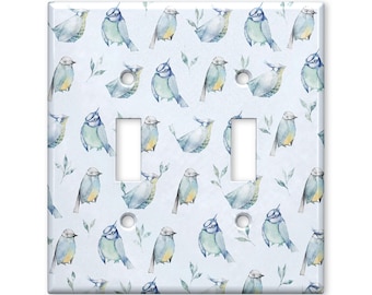 Watercolor Bird Switch Plate Cover, Blue Songbird Light Switch Cover, Cottagecore Wall Plate, Bird Lover Home Decor