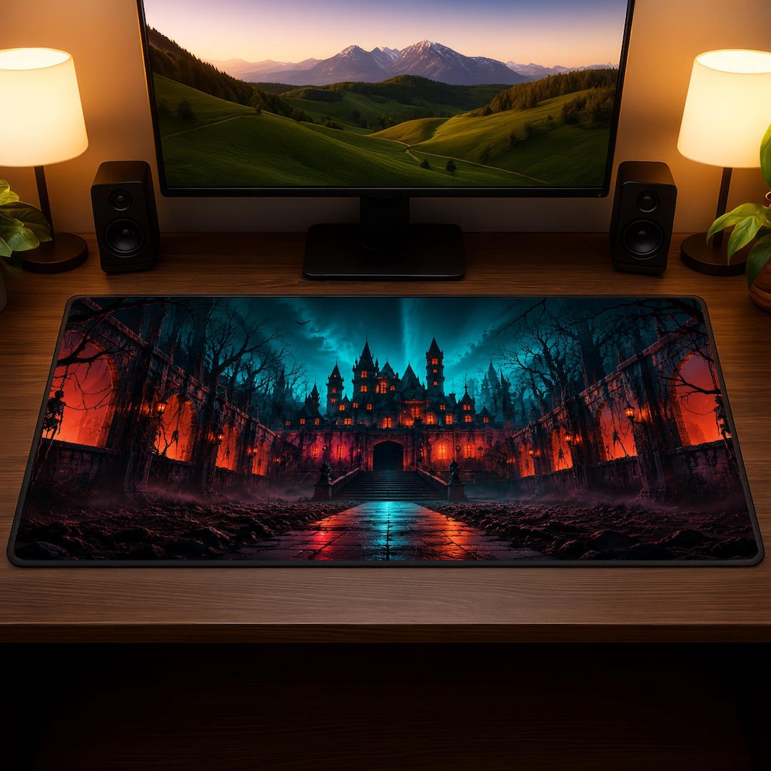 Horror Desk Decor: Creepy Trippy Passageway to Gothic Manor, Scary Desk ...