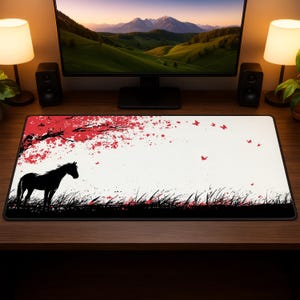 Tappetino da scrivania con mouse per amanti dei cavalli, regalo perfetto per la tecnologia informatica per figlia, moglie o fidanzata amante dei cavalli.