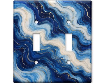 Fluid Marble Light Switch Cover, Abstract Wave Switch Plate Cover, Luxe Wall Plate, Contemporary Home Decor