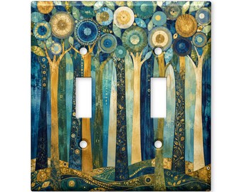 Celestial Forest Light Switch Cover Mystical Tree Wall Plate Nature Inspired Home Decor Boho Woodland Decorative Switchplate