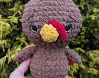 Crochet Turkey Plushie: Handmade Thanksgiving Decor Gift