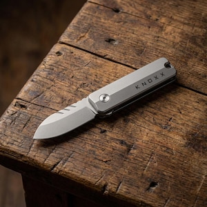 Titanium Mini EDC Pocket Knife, Magnetic D2 Rotating Blade: KNOXX PRIOR