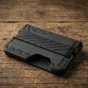 Aluminum & Canvas Tactical Bifold Wallet, RFID Blocking Card Holder with Cash Band: KNOXX REXFORD