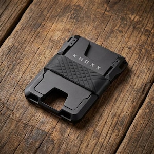Black Aluminum Tactical Wallet, RFID Blocking Card Holder with Cash Band: KNOXX MERRICK