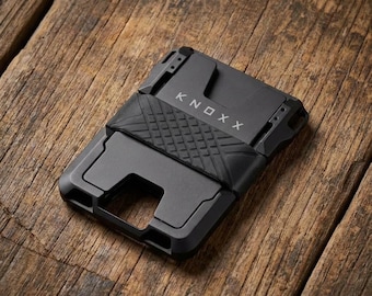 Black Aluminum Tactical Wallet, RFID Blocking Card Holder with Cash Band: KNOXX MERRICK