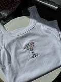 Baseball Martini Embroidered Tank Top | Baseball Lover Shirt | Game Day Tank | Baseball Mom Gift | Sports Martini Shirt | Coastal Sports