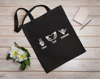 Sac fourre-tout en toile de coton Peace Love Radiology - Cadeau de remise des diplômes pour personnel médical Rad Tech