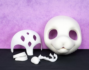 Base de cabeza de traje de piel de espuma ligera, estilo japonés, máscara peluda Kemono DIY, estructura suave, traje de piel personalizado, creación de cosplay