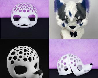 PETG Kemono Uroczy futrzany kostium z lisa, podstawa, psia głowa, kostium na Halloween, pamiątka